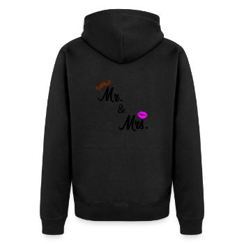 mr and mrs 02 - Unisex Premium Organic Zip Hoodie - black - Back - Nico (187cm)