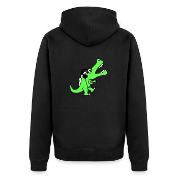 Crocodile DJ Cool Dino Party Club Musique Écouter Fun - Veste à capuche bio Premium Unisexe - noir - Dos - Nico (187cm)