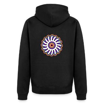 Psychedelic Sun - Unisex Premium Organic Zip Hoodie - black - Back - Nico (187cm)