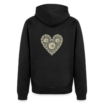 Cœur de pissenlit - Veste à capuche bio Premium Unisexe - noir - Dos - Nico (187cm)