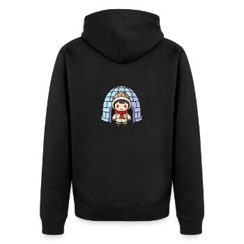 Igloo Eskimo Girl - Unisex Premium Organic Zip Hoodie - black - Back - Nico (187cm)