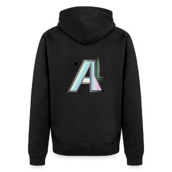 Design "Aesthetica" - Unisex Premium Organic Zip Hoodie - black - Back - Nico (187cm)
