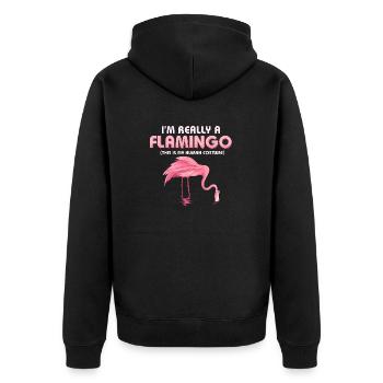Je suis vraiment un flamant rose mignon oiseau rose - Veste à capuche bio Premium Unisexe - noir - Dos - Nico (187cm)