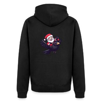 corbeau corbeau père noël dessin animé - Veste à capuche bio Premium Unisexe - noir - Dos - Nico (187cm)