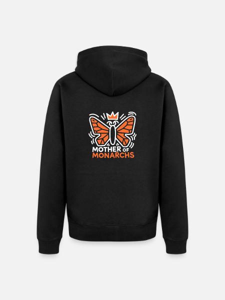 Monarchfalter: Könige der Lüfte - Unisex Premium Bio Zip Hoodie - Schwarz