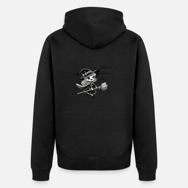Bande dessinée de sorcière - Veste à capuche bio Premium Unisexe - noir