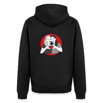 Love is Love - Unisex Premium Organic Zip Hoodie - black - Back - Nico (187cm)