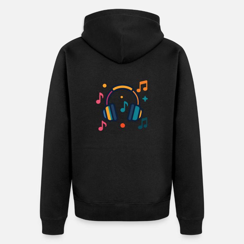 Casque et notes - Veste à capuche bio Premium Unisexe - noir