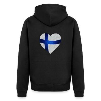 Cool finnish flag / Blue Cross Flag - Unisex Premium Organic Zip Hoodie - black - Back - Nico (187cm)
