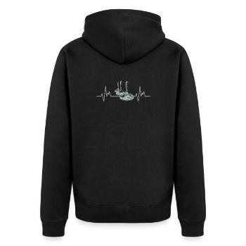 Curling Cardiogram Stock Shooter Winter Sports - Unisex Premium Organic Zip Hoodie - black - Back - Nico (187cm)
