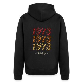 1973 vintage - Unisex Premium Organic Zip Hoodie - black - Back - Nico (187cm)