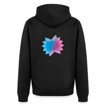 Bineeyo Stern - Unisex Premium Bio Zip Hoodie - Schwarz - Hinten - Nico (187cm)