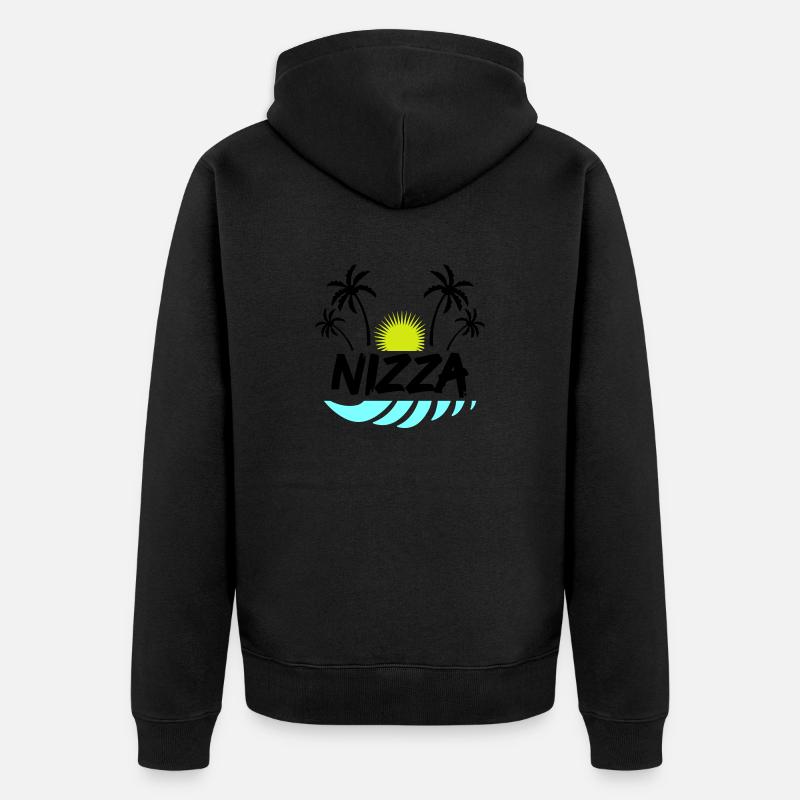 nizza - Unisex Premium Bio Zip Hoodie - Schwarz