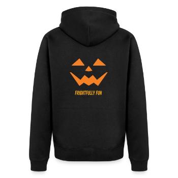 Halloween Pumpkin Jack O Lantern Scary Pumpkins - Unisex Premium Organic Zip Hoodie - black - Back - Nico (187cm)