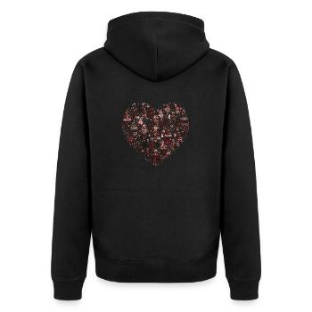 Coeur d’arbres dans un style bohème - Veste à capuche bio Premium Unisexe - noir - Dos - Nico (187cm)