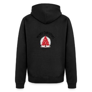 Joyeux Noël / Merry Christmas - Unisex Premium Organic Zip Hoodie - black - Back - Nico (187cm)