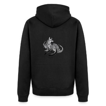 Fox Mandala Drawing Complex Nature Wilderness - Unisex Premium Organic Zip Hoodie - black - Back - Nico (187cm)