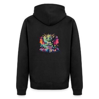 Gardien du dragon de laine - Veste à capuche bio Premium Unisexe - noir - Dos - Nico (187cm)