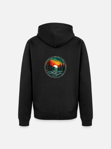 Winter - Unisex Premium Organic Zip Hoodie - black