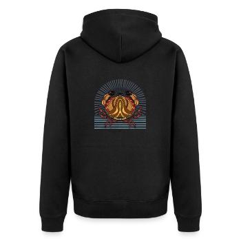 Krebs - Unisex Premium Bio Zip Hoodie - Schwarz - Hinten - Nico (187cm)