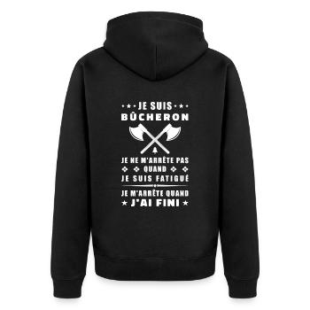 Je suis bûcheron - Veste à capuche bio Premium Unisexe - noir - Dos - Nico (187cm)