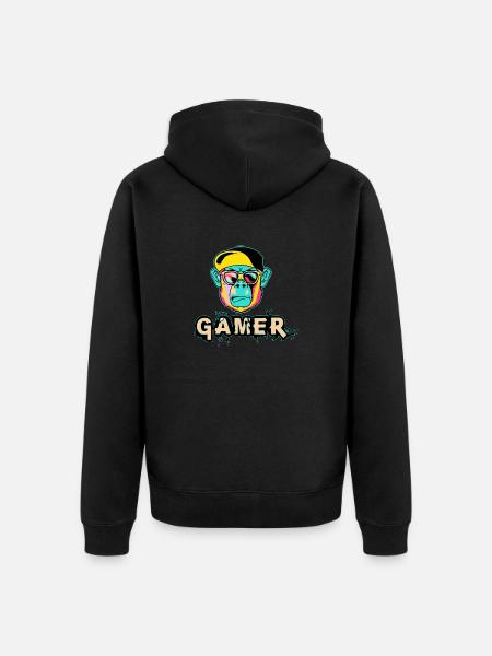 Gamer, Games, Gaming - Unisex Premium Organic Zip Hoodie - black