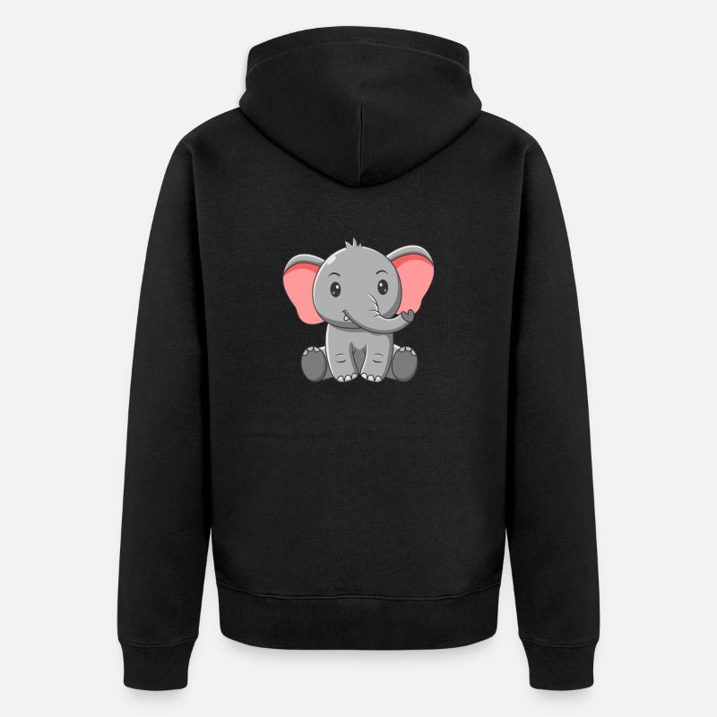 Éléphant - Veste à capuche bio Premium Unisexe - noir