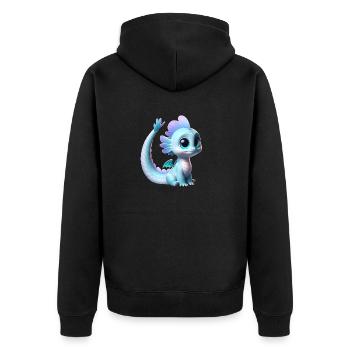 Curious Baby Dragon - Unisex Premium Organic Zip Hoodie - black - Back - Nico (187cm)