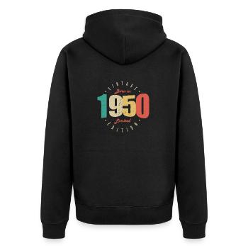 1950er Jahre Vintage Retro Geburtstagsgeschenk 1950er Jahre - Unisex Premium Bio Zip Hoodie - Schwarz - Hinten - Nico (187cm)