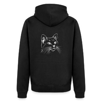 Chat, Motif De Chat, Visage De Chat - Veste à capuche bio Premium Unisexe - noir - Dos - Nico (187cm)