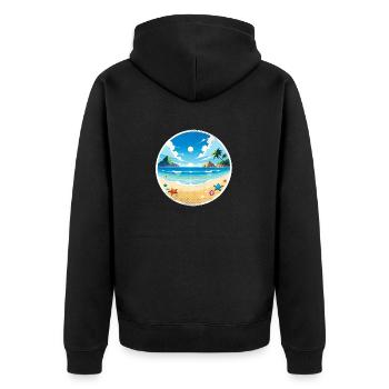 plage vacances soleil mer - Veste à capuche bio Premium Unisexe - noir - Dos - Nico (187cm)