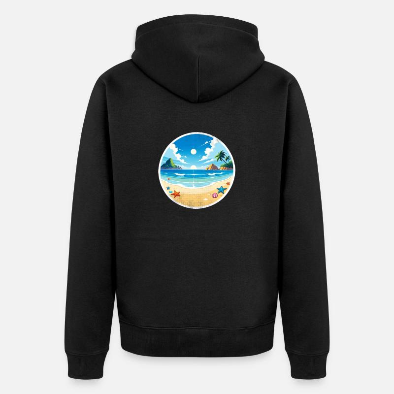 plage vacances soleil mer - Veste à capuche bio Premium Unisexe - noir