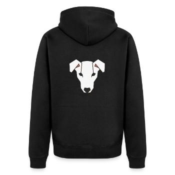 Jack Russell fait face à 3a - Veste à capuche bio Premium Unisexe - noir - Dos - Nico (187cm)