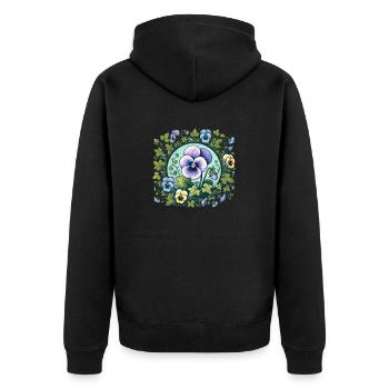Pensée - Veste à capuche bio Premium Unisexe - noir - Dos - Nico (187cm)