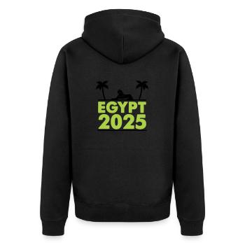 egypt 2025 - Unisex Premium Bio Zip Hoodie - Schwarz - Hinten - Nico (187cm)