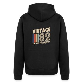82 - Unisex Premium Organic Zip Hoodie - black - Back - Nico (187cm)