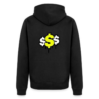 Symbole du dollar - Veste à capuche bio Premium Unisexe - noir - Dos - Nico (187cm)