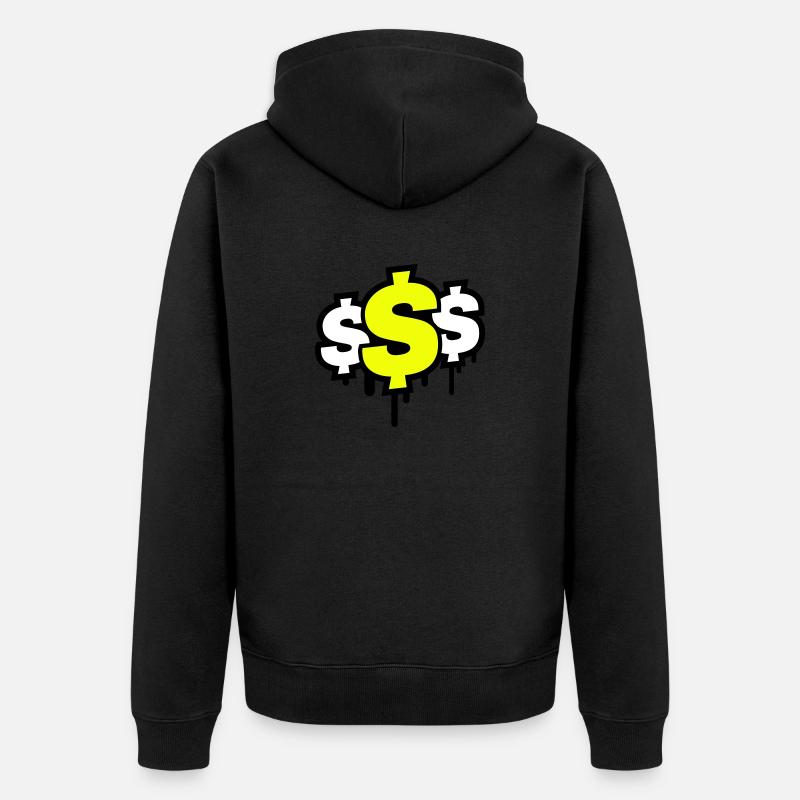 Symbole du dollar - Veste à capuche bio Premium Unisexe - noir