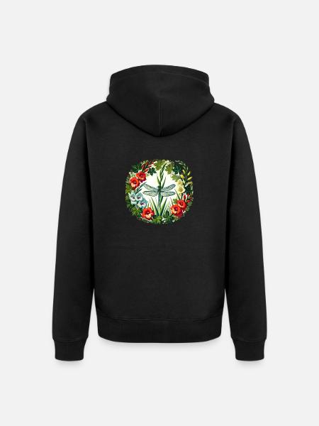 Libellule - Veste à capuche bio Premium Unisexe - noir