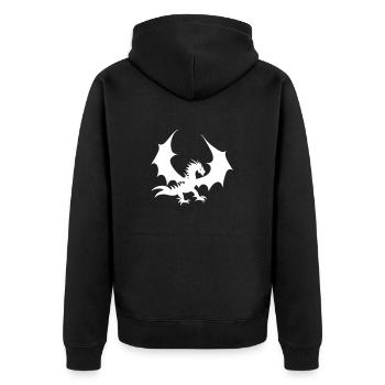 Dragon blanc froid - Veste à capuche bio Premium Unisexe - noir - Dos - Nico (187cm)