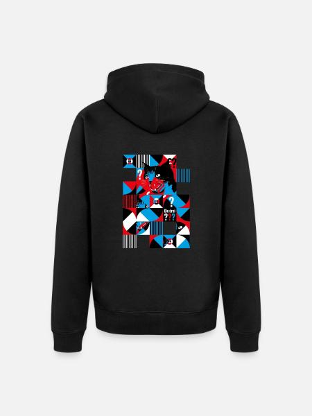 Die Drei ??? Abstraktes Katzen-Design - Unisex Premium Bio Zip Hoodie - Schwarz