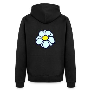 Petite Fleur Marguerite Blanche Décorative Belle Nature - Veste à capuche bio Premium Unisexe - noir - Dos - Nico (187cm)