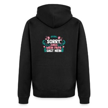 Töchter Tochter - Unisex Premium Bio Zip Hoodie - Schwarz - Hinten - Nico (187cm)