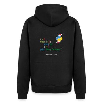 Ho! Ho! Ho! - Merry Christmas -Python Geek Design - Unisex Premium Organic Zip Hoodie - black - Back - Nico (187cm)