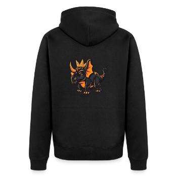 Dinosaur triceratops cartoon crown - Unisex Premium Organic Zip Hoodie - black - Back - Nico (187cm)