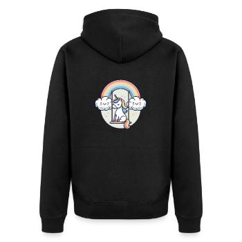 Licorne Mythique Animal Fille Licornes Licorne - Veste à capuche bio Premium Unisexe - noir - Dos - Nico (187cm)