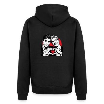 Love is Love - Unisex Premium Organic Zip Hoodie - black - Back - Nico (187cm)