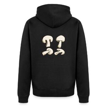 Pilze Suchen Zubehör Kostüm Pilz Outfit Champignon - Unisex Premium Bio Zip Hoodie - Schwarz - Hinten - Nico (187cm)