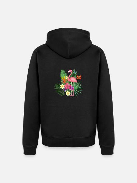 Flamingo - Unisex Premium Bio Zip Hoodie - Schwarz