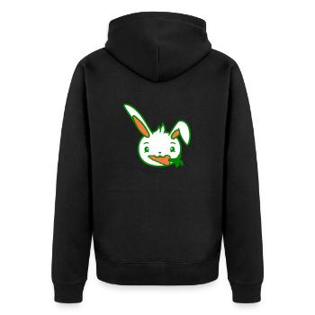bunny carrot carrot mouth eat hunger delicious vegetables - Unisex Premium Organic Zip Hoodie - black - Back - Nico (187cm)